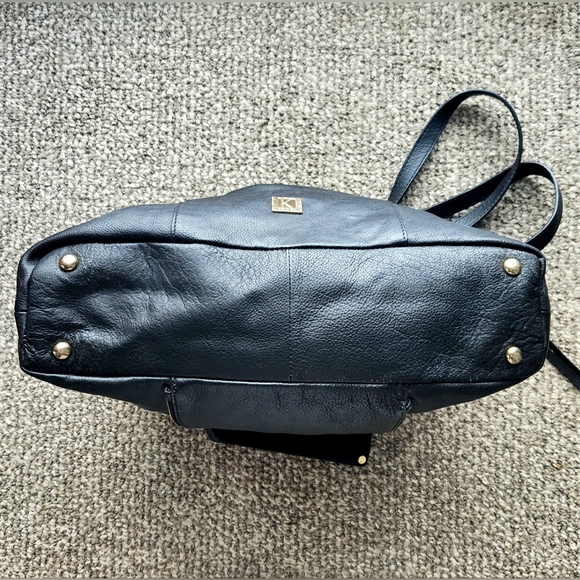 Kooba Everette Shoulder Tote Bag Black Slouchy Soft Pebbled Leather Expandable - Picture 6 of 15